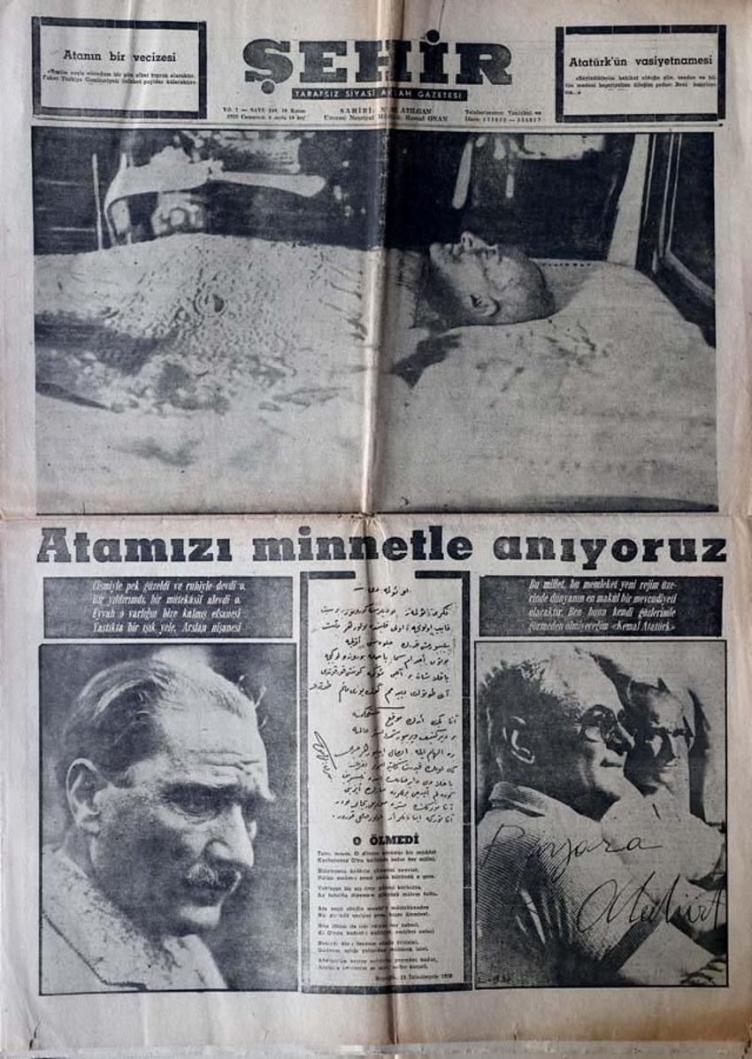 Büyük Önder Atatürk'ün vefatının 83'üncü yılı: 10 Kasım matemi gazetelerin tarihi manşetlerinde