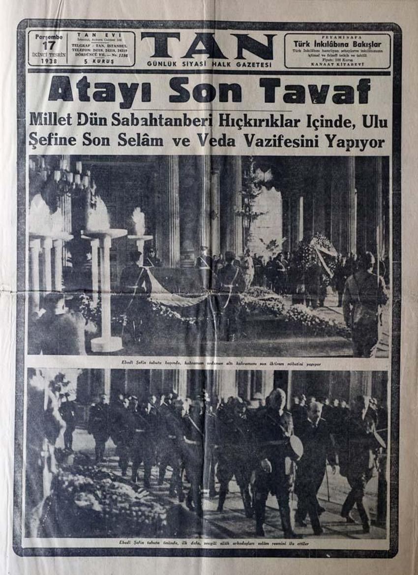 Büyük Önder Atatürk'ün vefatının 83'üncü yılı: 10 Kasım matemi gazetelerin tarihi manşetlerinde