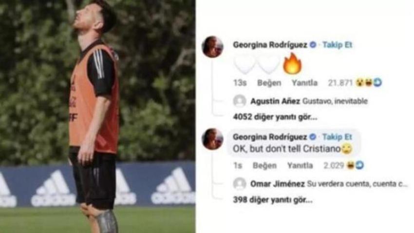 Ronaldo'nun sevgilisi Georgina Rodriguez kafa karıştırdı! Messi'ye kalp...