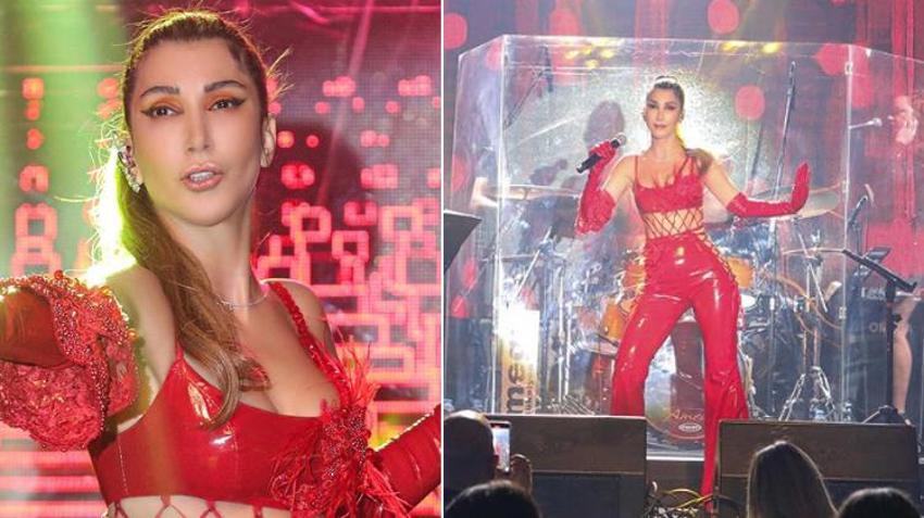 Hande Yener sahnede rüzgar gibi esti! 'Sana kırmızı çok yakışıyor'