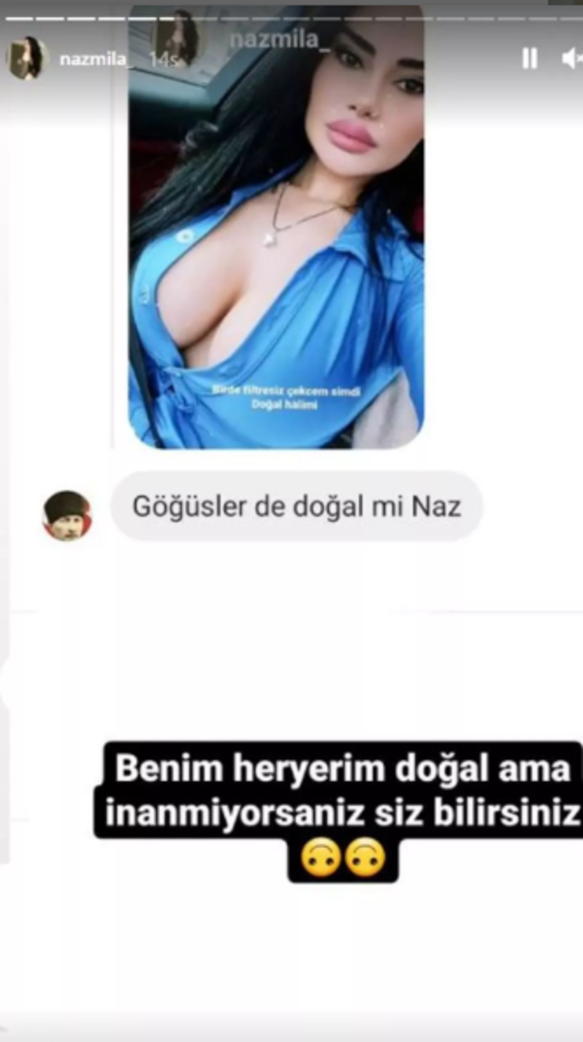 Naz Mila göğüslerini soran takipçisine verdiği yanıtla gündemde!