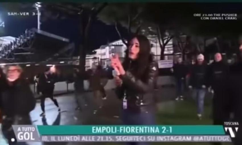 Maç sonunda mide bulandıran olay! Kadın spikere taciz...