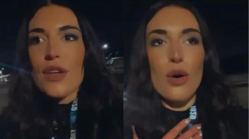 Maç sonunda mide bulandıran olay! Kadın spikere taciz...