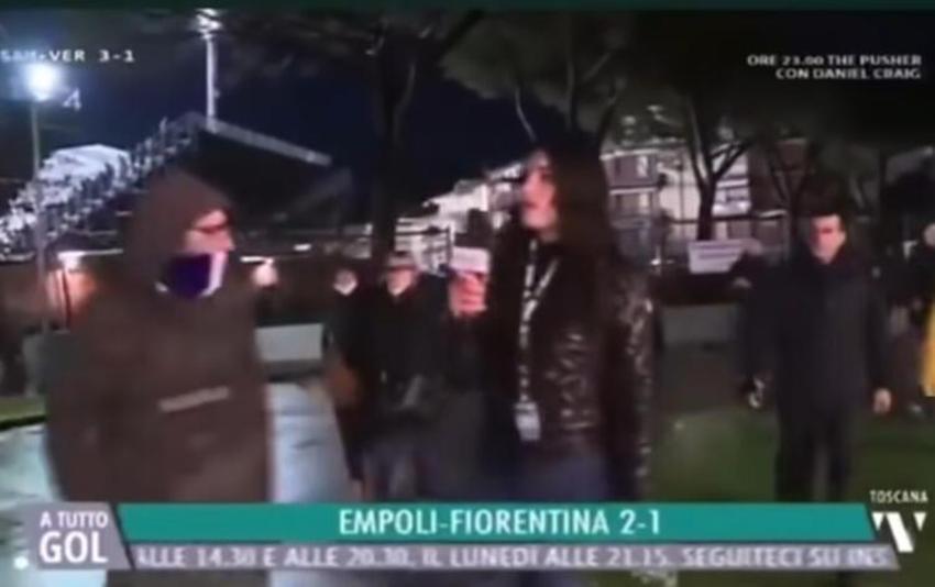 Maç sonunda mide bulandıran olay! Kadın spikere taciz...