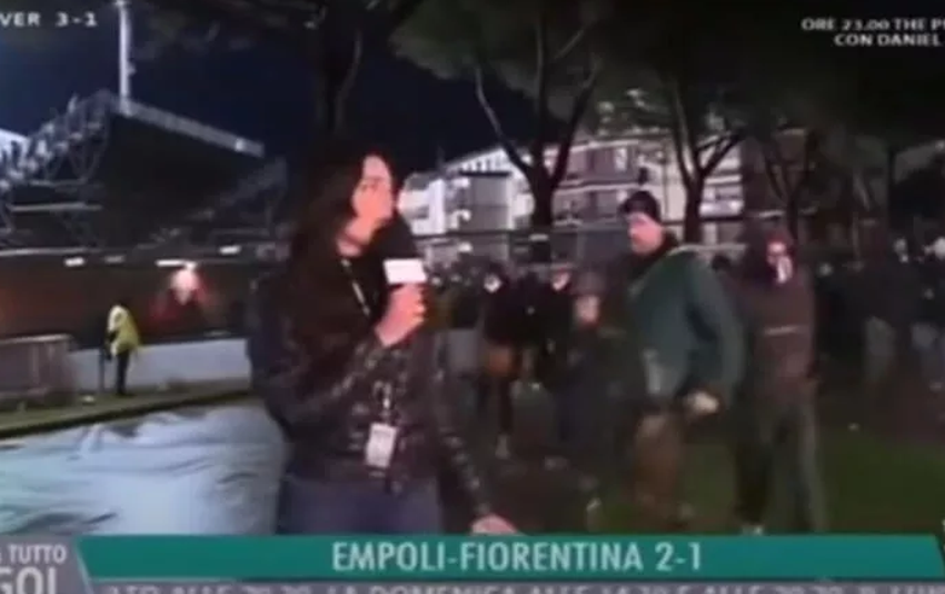 Maç sonunda mide bulandıran olay! Kadın spikere taciz...
