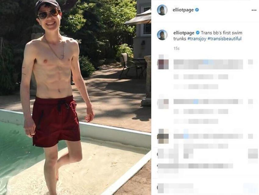 Cinsiyet değiştiren Elliot Page’den kas şov!