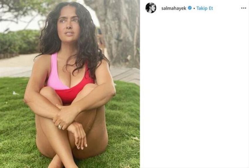 Salma Hayek havuz pozuyla dikkat çekti!
