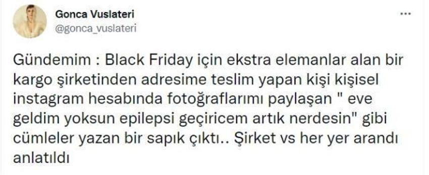 Gonca Vuslateri'ye sapık kargocu şoku! 'Eve geldim yoksun' deyip...
