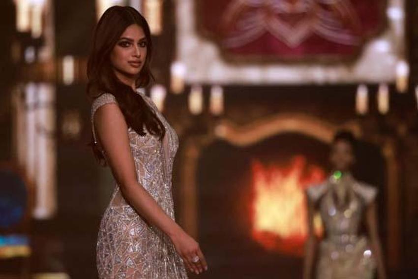 2021 Kainat Güzeli Harnaaz Sandhu oldu! 'Miyavlayarak' tacı taktı...