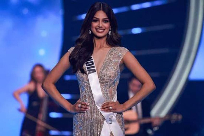 2021 Kainat Güzeli Harnaaz Sandhu oldu! 'Miyavlayarak' tacı taktı...