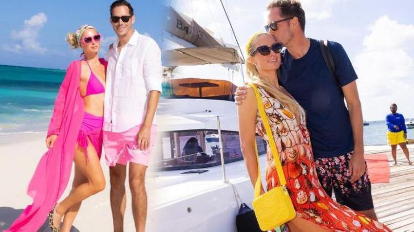 Paris Hilton, eşi Carter Reum'la balayının tadını çıkarıyor