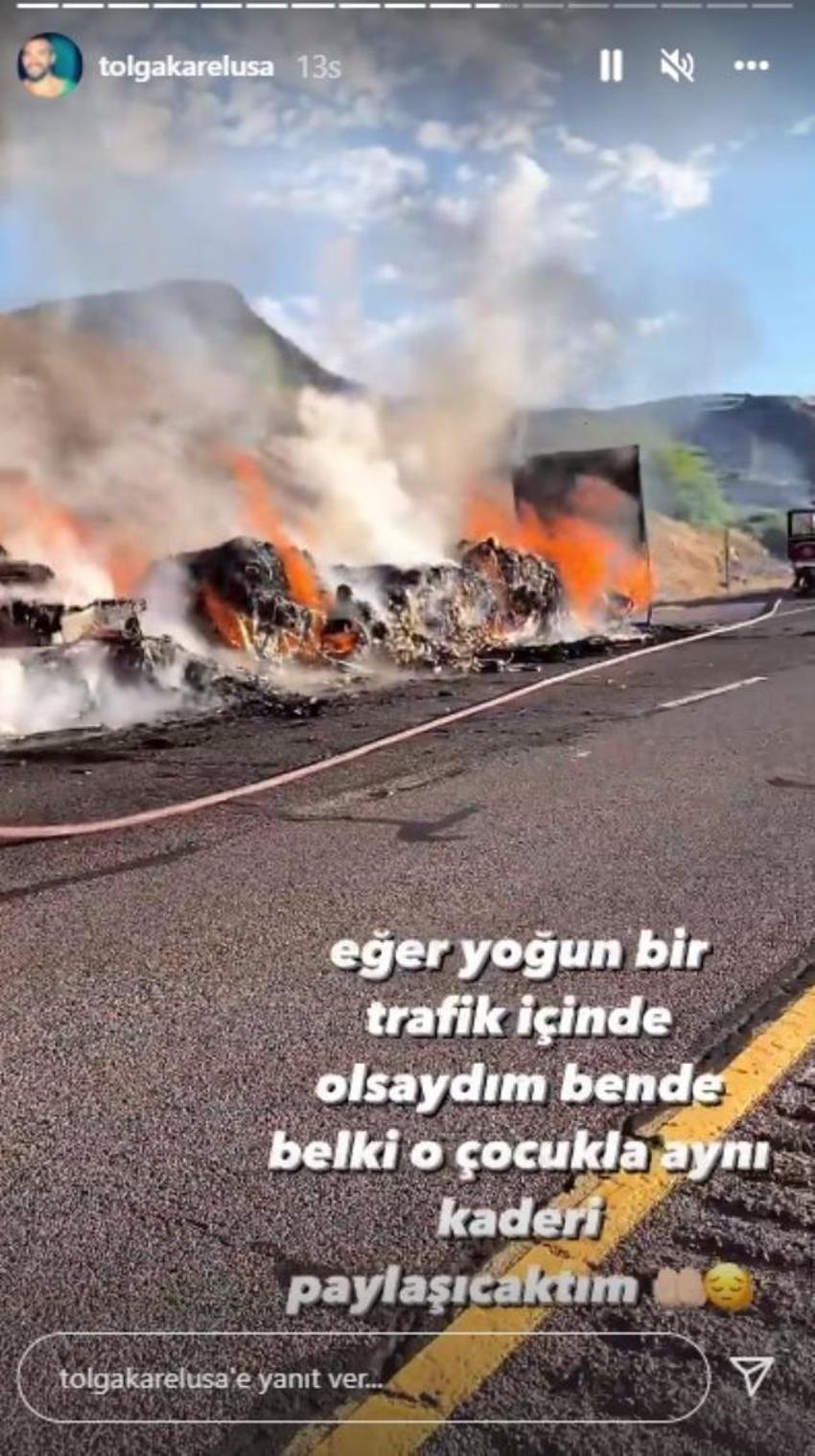Tolga Karel dehşet anlarını paylaştı! Milyonluk TIR'ı saniyeler içinde küle döndü