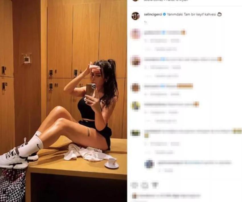 Selin Ciğerci kısa şortuyla poz verdi, yer yerinden oynadı!