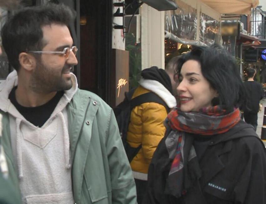 Merve Boluğur ve Erkan Şen Arnavutköy'de! 'Gidelim, çok üşüyorum'