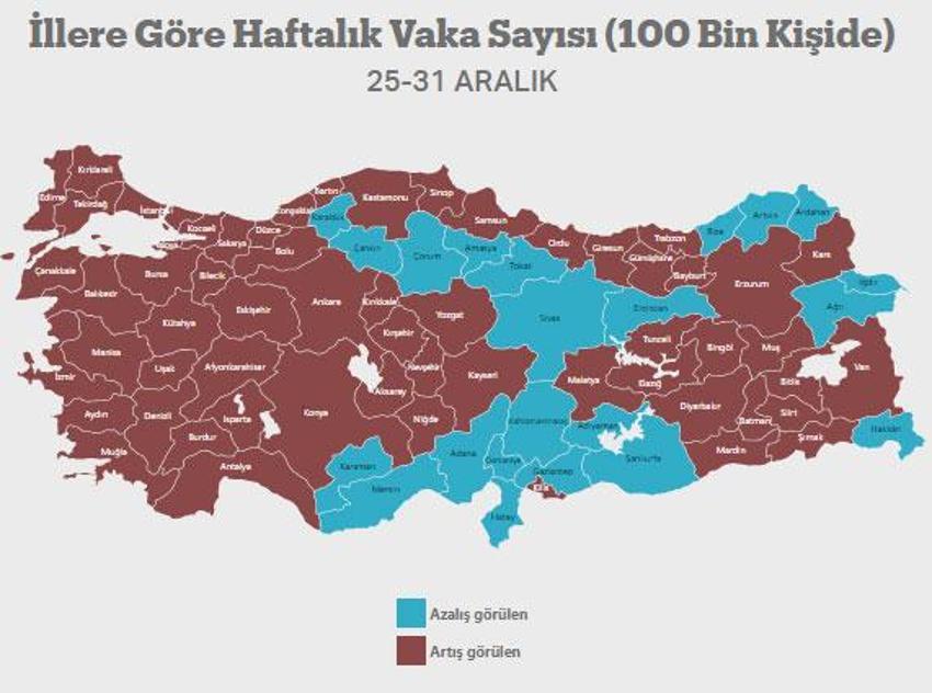 Sağlık Bakanı Fahrettin Koca yeni haritayı paylaştı! İl il koronavirüste son durum...