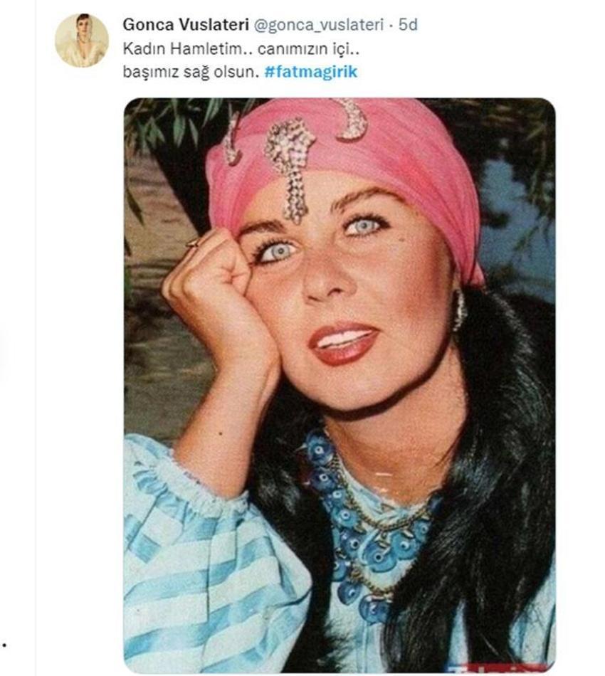 Ünlüler Fatma Girik'e böyle veda etti....