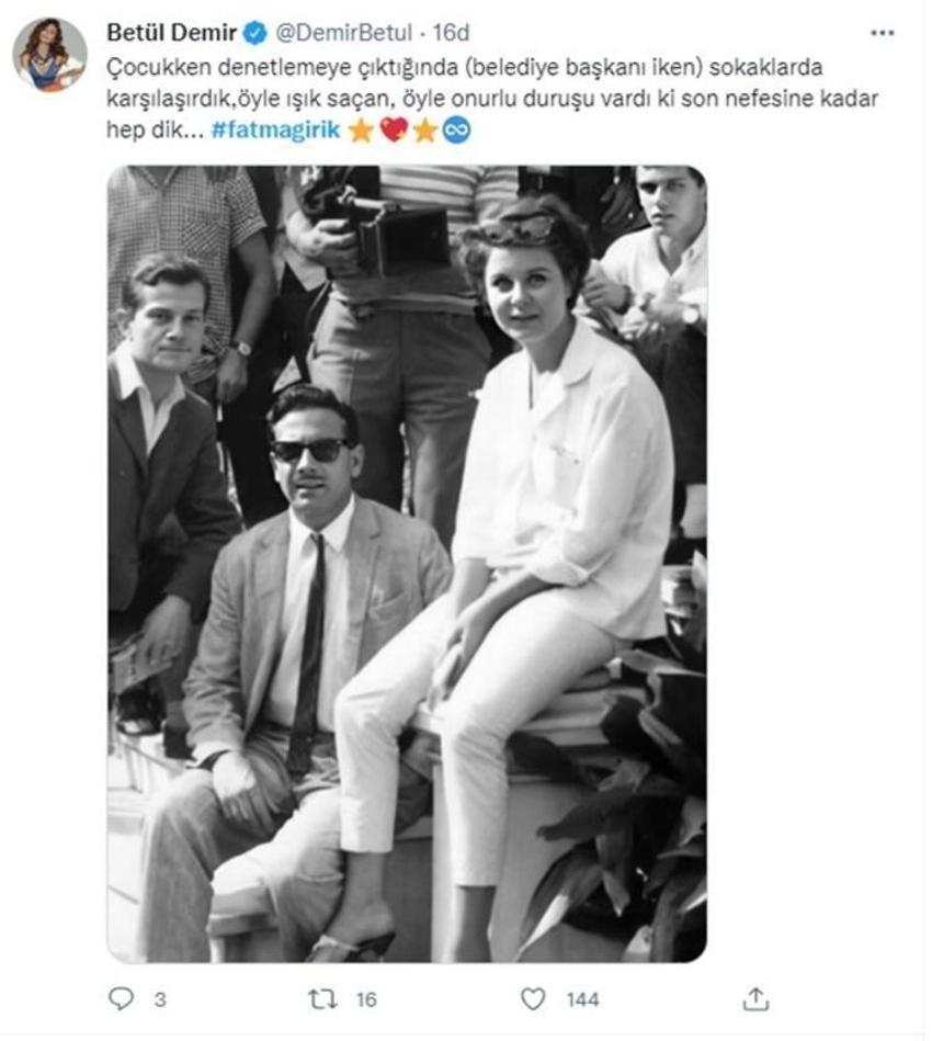 Ünlüler Fatma Girik'e böyle veda etti....