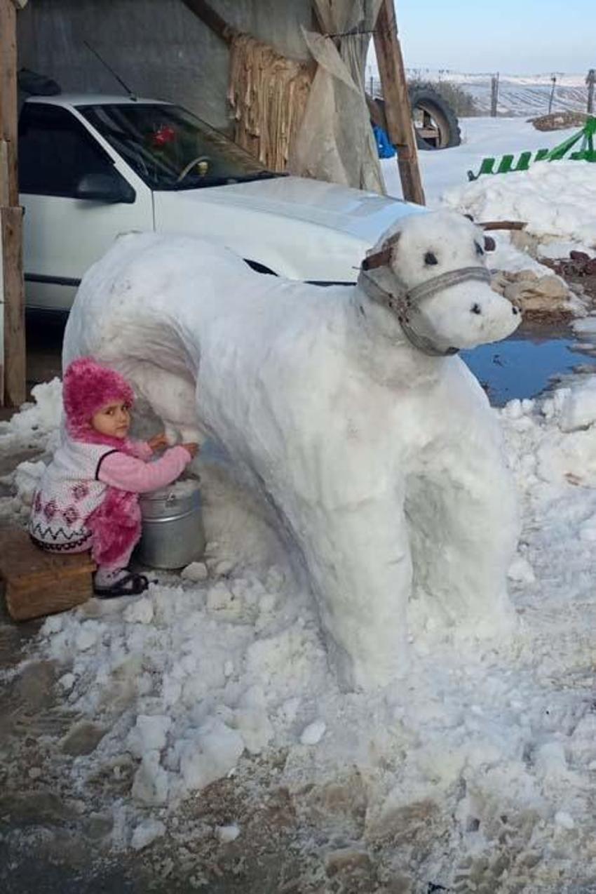 Güldüren kardan adam kareleri! Vatandaşlar hayal gücünü bir kez daha kanıtladı...