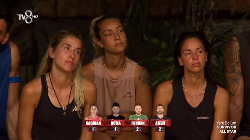 Survivor'da sürgün adasına kim gitti, Survivor'da eleme adayı kim oldu, Survivor dokunulmazlık oyununu kim kazandı! Acun Ilıcalı açıkladı: Nagihan, Berna, Bora ve Furkan...