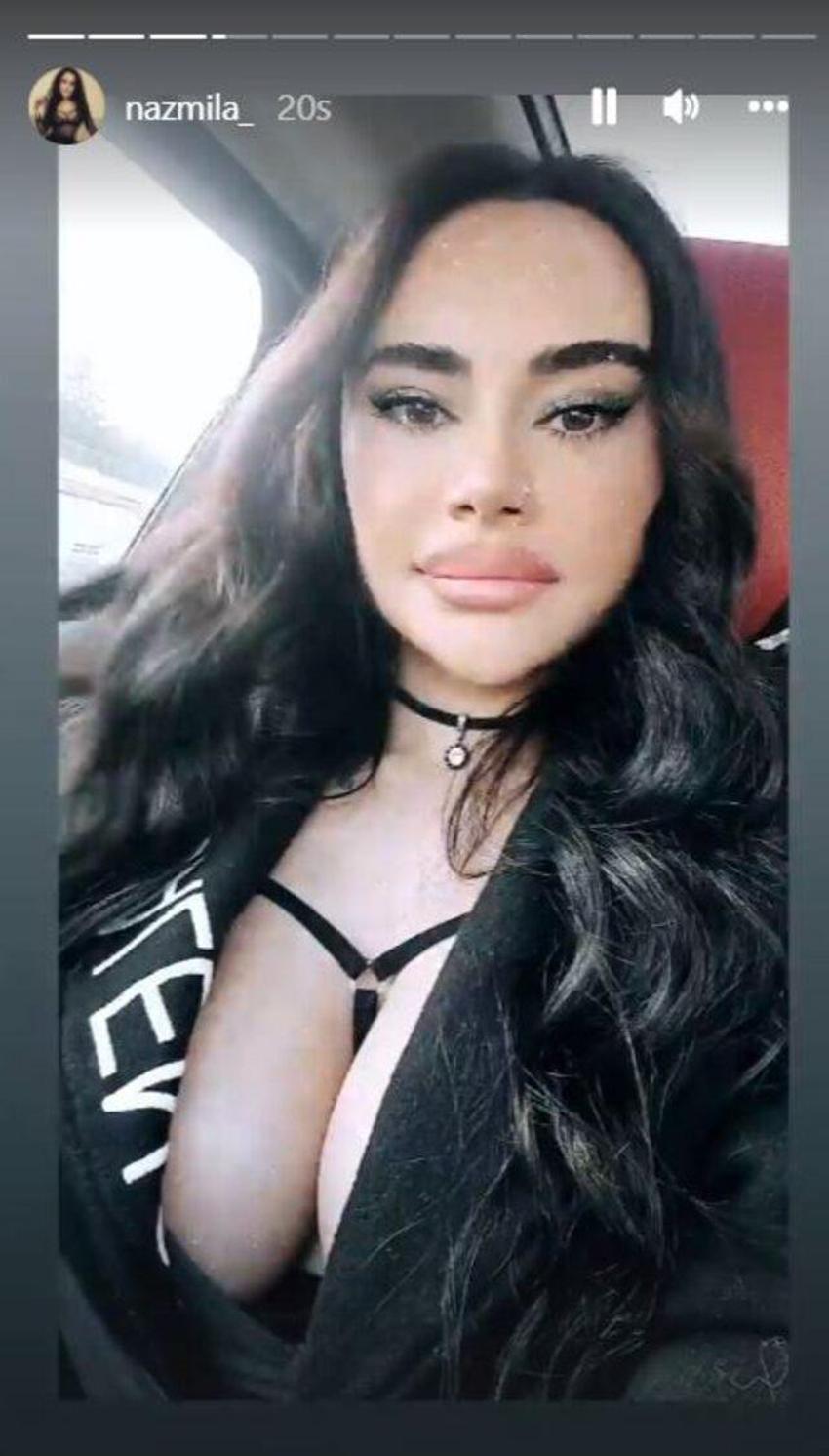 Naz Mila'nın dekoltesi sosyal medyada olay oldu! "Sütyen mi string mi?"