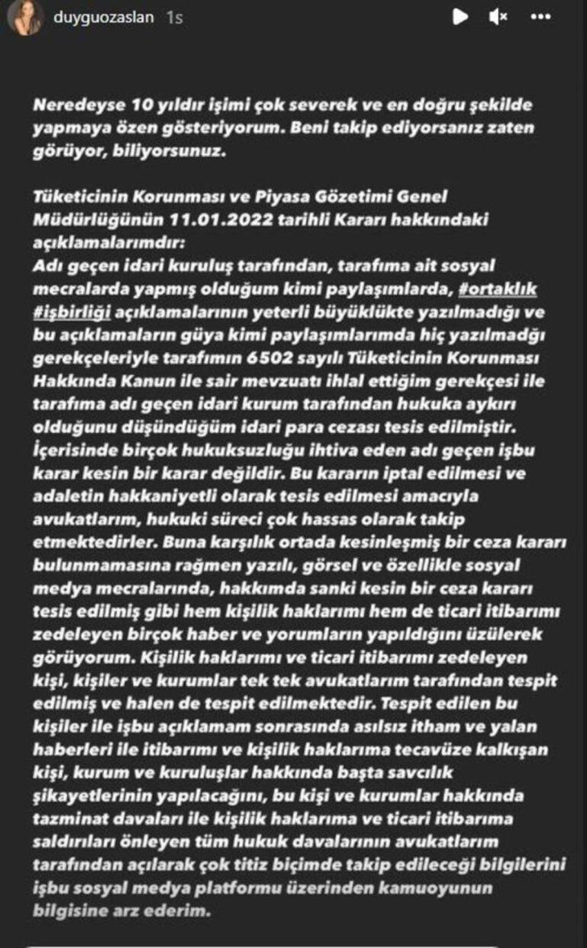 Duygu Özaslan'dan ceza iddialarına yanıt geldi!