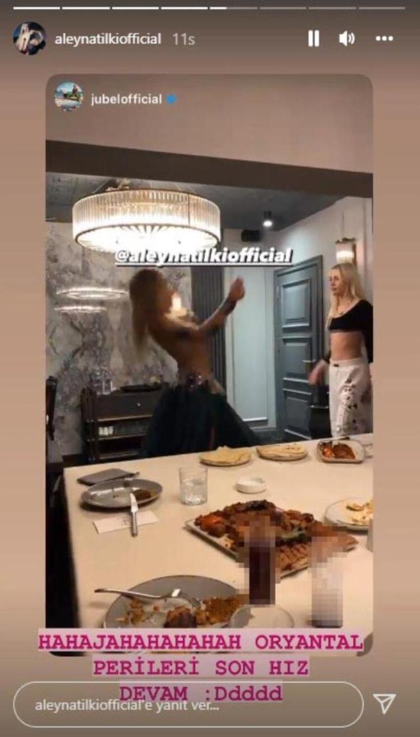 Aleyna Tilki'nin göbek attığı görüntüler sosyal medyayı salladı!