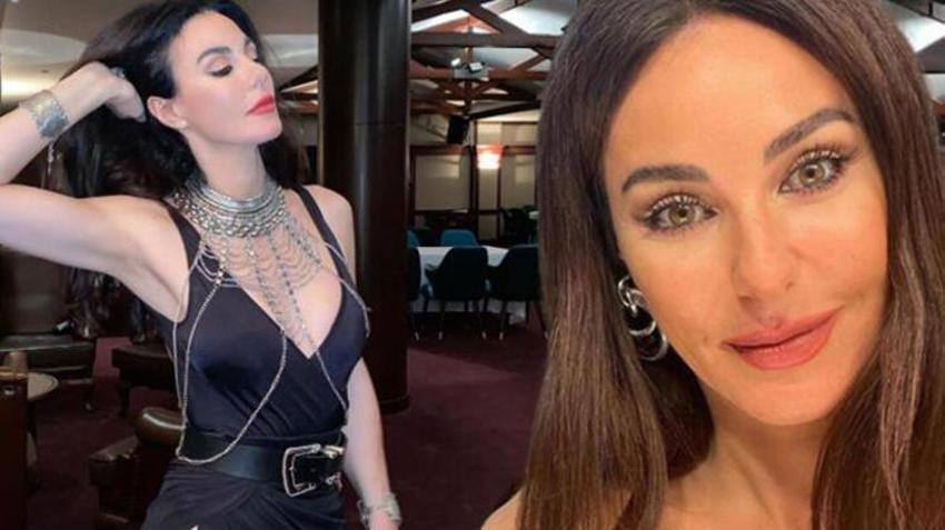 Defne Samyeli yırtmaçlı siyah elbisesiyle dikkat çekti!