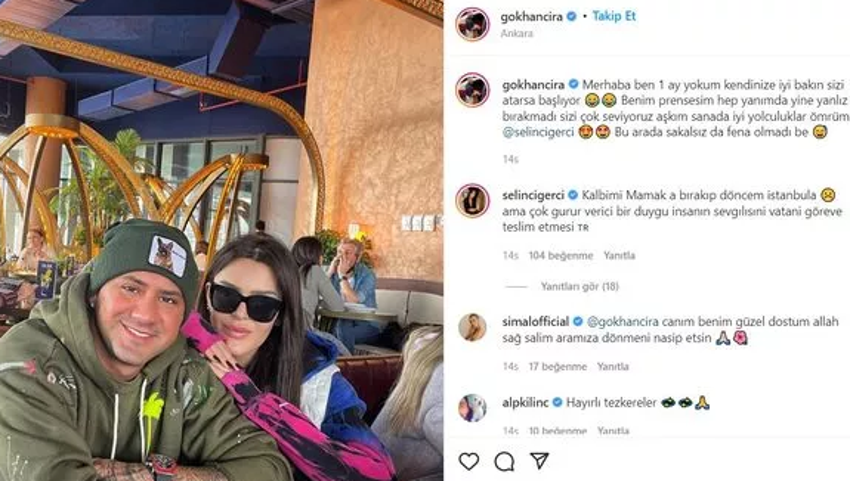 Selin Ciğerci Gökhan Çıra'yı askere yolladı,sosyal medya sallandı!