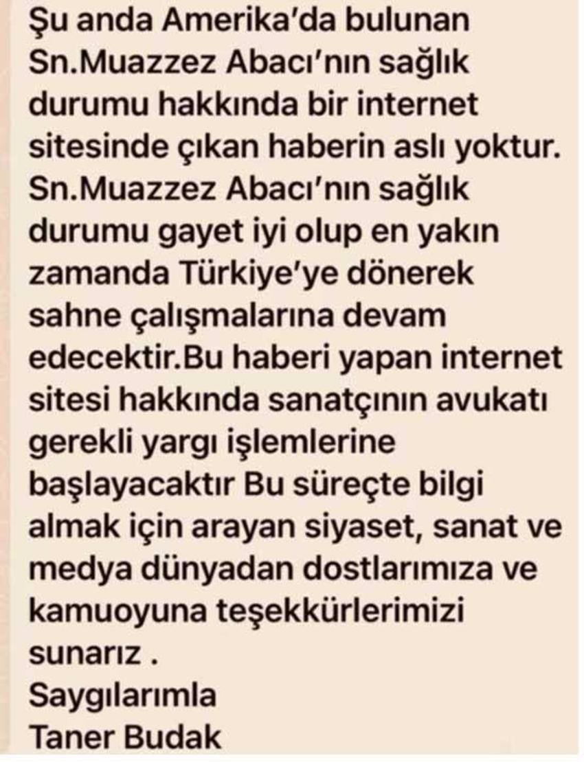 Muazzez Abacı'nın menajerinden Alzheimer iddialarına cevap: Şu anda Amerika'da bulunan... 