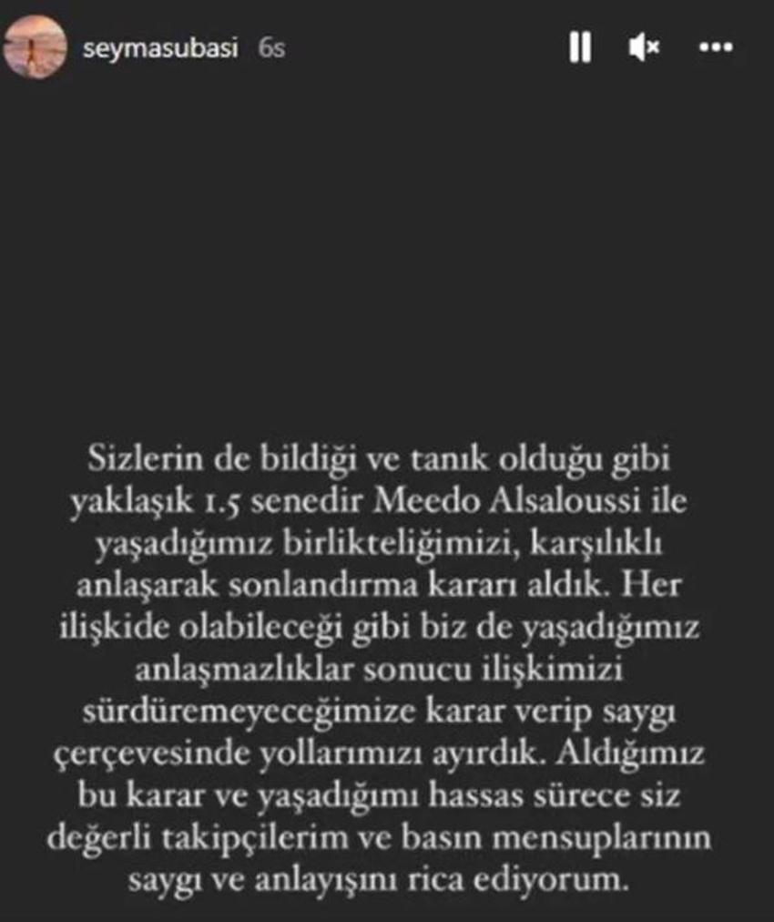 Şeyma Subaşı ile Mohammed Alsaloussi'nin ayrılık sebebi belli oldu!