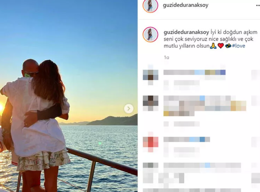 Güzide Duran'dan 'ayrılık' iddialarına öpücüklü yanıt!