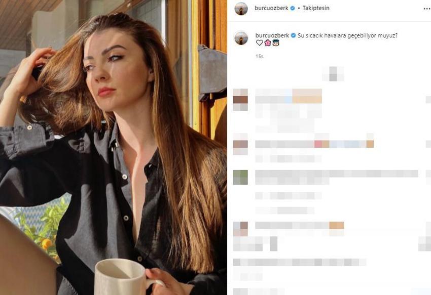 Burcu Özberk pencere önü pozlarıyla adından söz ettirdi!