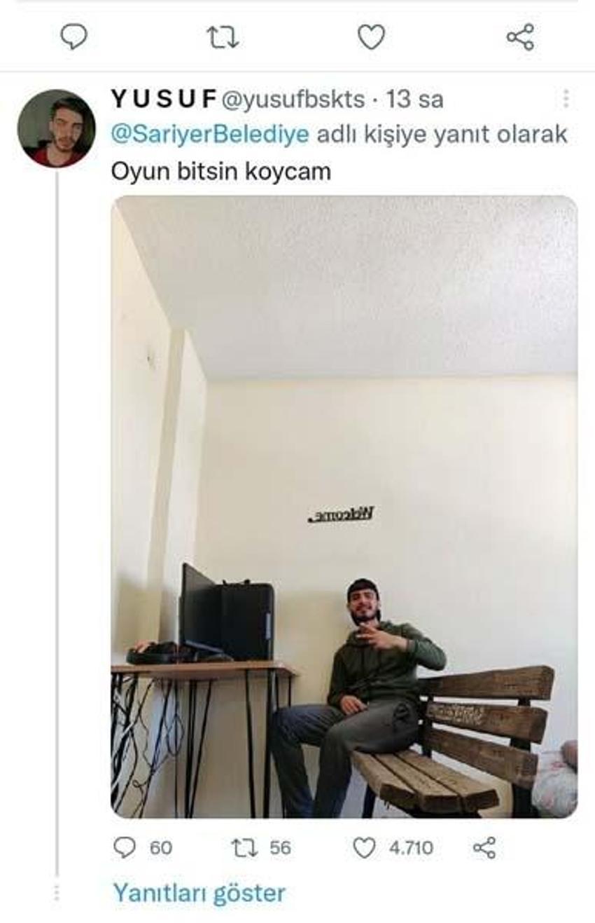Belediyenin bankı öğrenci evinden çıktı! ‘Head shot’ uyarısına bomba cevap geldi  