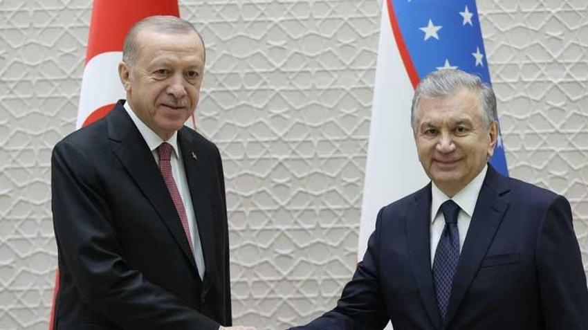 Cumhurbaşkanı Erdoğan, Özbekistan’da resmi törenle karşılandı