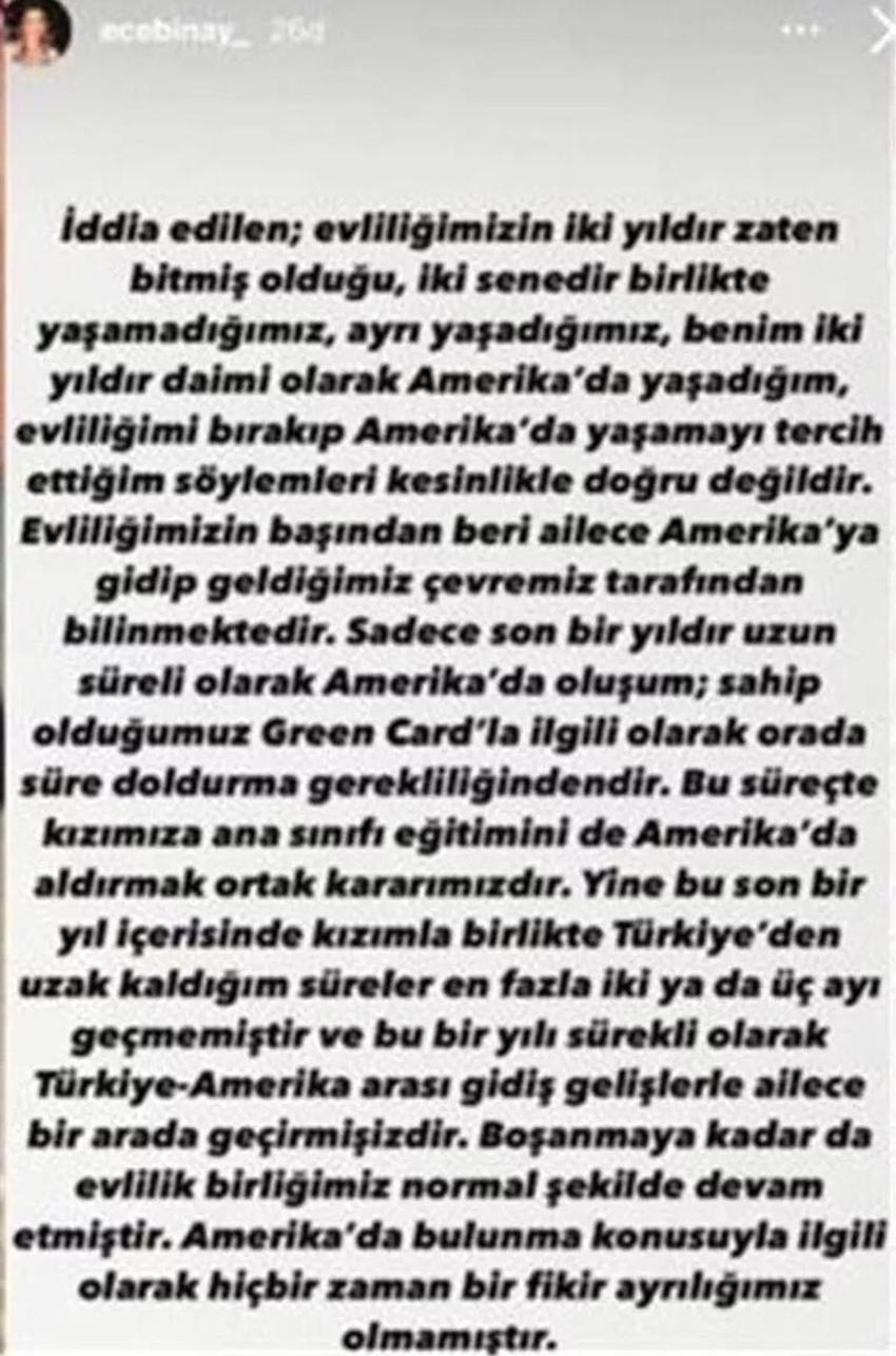 Mahsun Kırmızıgül'ün tek celsede boşandığı Ece Binay sessizliğini bozdu!