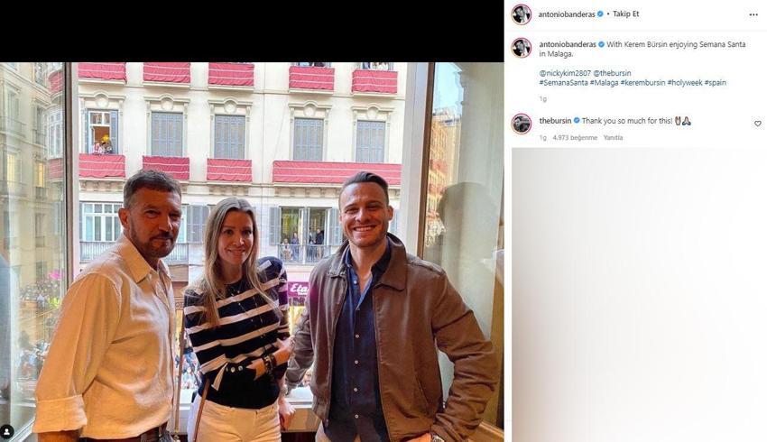 Kerem Bürsin ve Antonio Banderas bir araya geldi! Dikkat çeken yorum detayı...