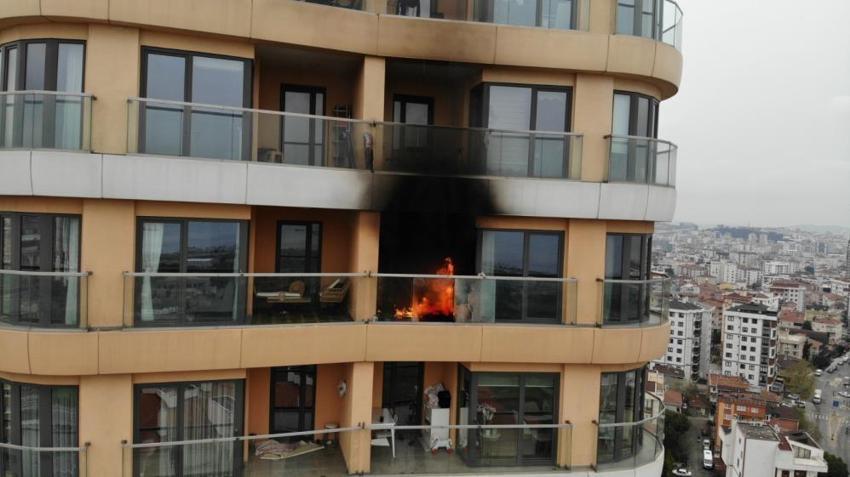 Kartal’da 34 katlı binada yangın