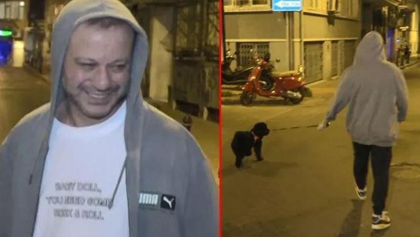 Rıza Kocaoğlu sevgilisi Selin Işık'ın köpeğini gezdirirken utandı: 'Beni böyle çekmeyin!'