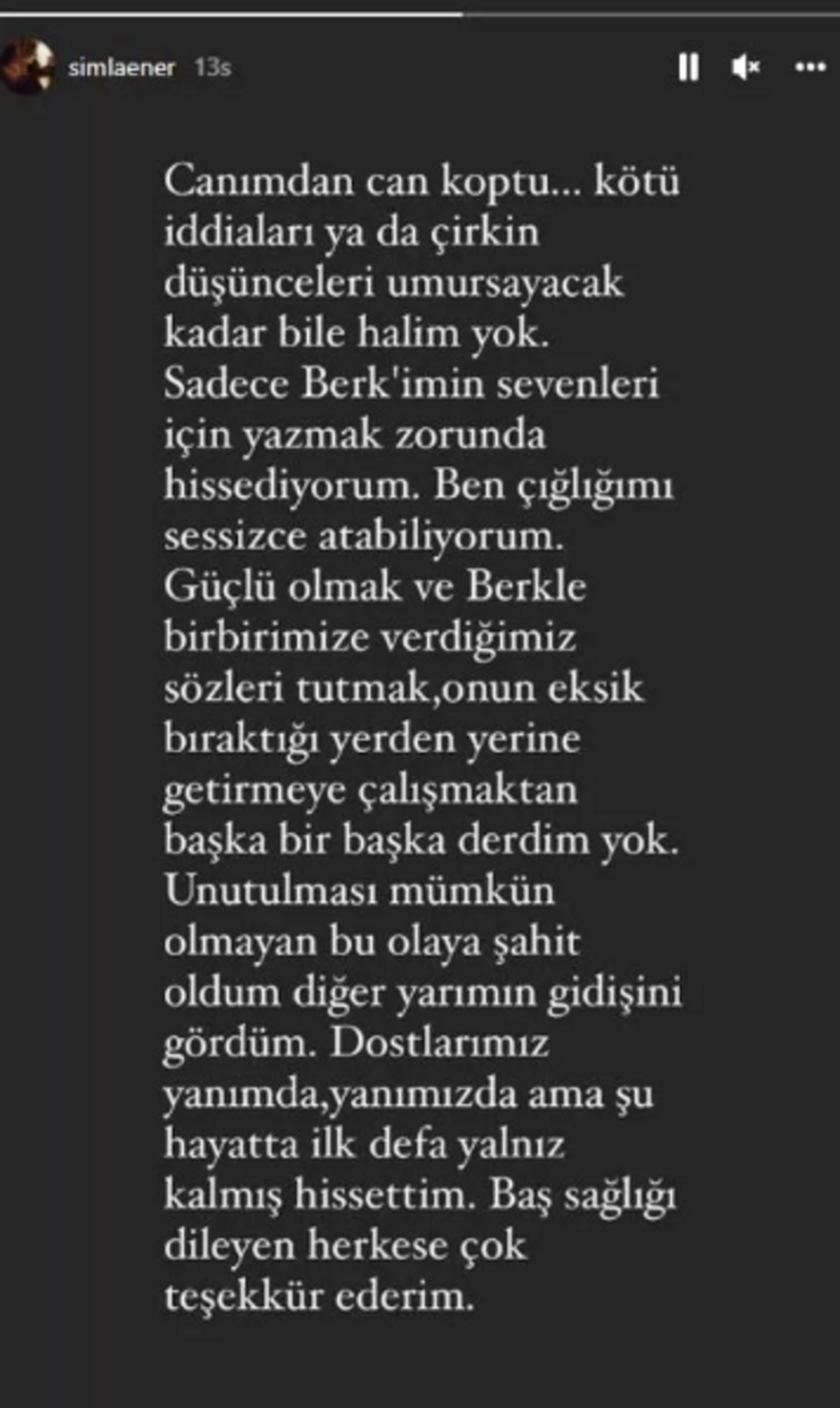 Beta Berk Bayındır'ın son fotoğrafı! Sevgilisi Simla Ener paylaştı: 'Güzel uyu canım Berk'im'