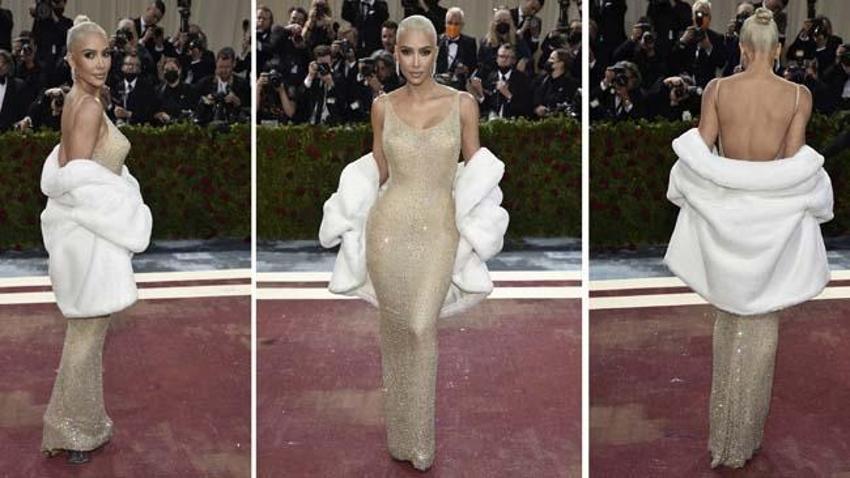 Kim Kardashian Met Gala'ya Marilyn Monroe'nun ikonik elbisesiyle katıldı,olay oldu!