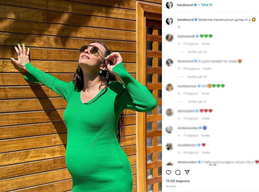 Hande Soral'dan yeni hamilelik pozu! 'Az kaldı'