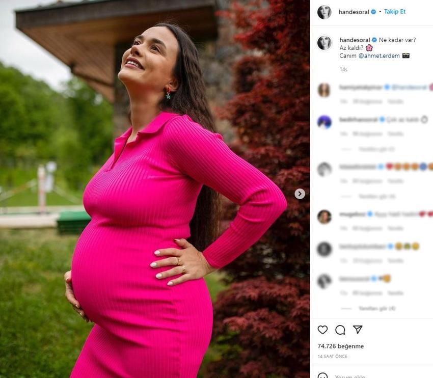 Hande Soral'dan yeni hamilelik pozu! 'Az kaldı'