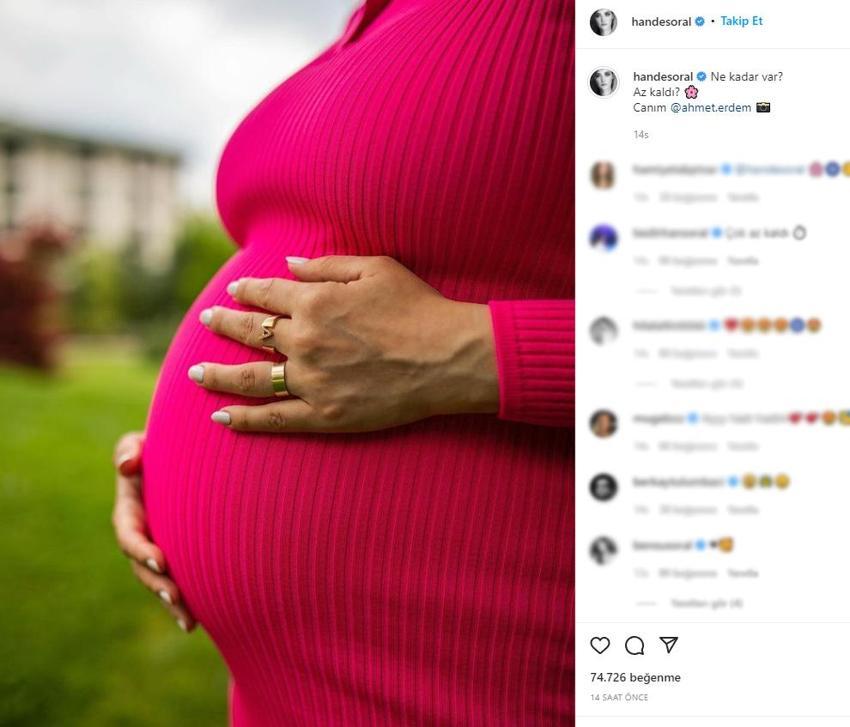 Hande Soral'dan yeni hamilelik pozu! 'Az kaldı'