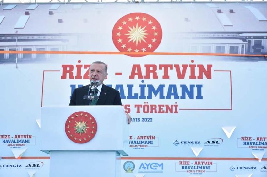 Rize-Artvin Havalimanı açıldı! Cumhurbaşkanı Erdoğan: Havayolu ulaşımında alınan mesafenin sembolüdür
