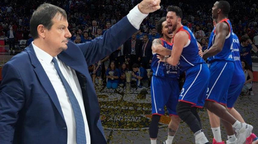 Anadolu Efes bir kez daha tarih yazdı Ergin Ataman'ın Türkçe röportajı ayakta alkışlandı!