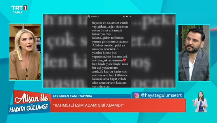 Ece Erken eşi öldükten sonra ilk kez canlı yayına katıldı! Müjdeli haberi canlı yayında verdi...