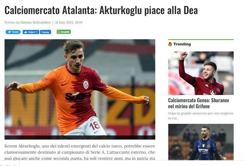 Gasperini Merih Demiral'dan çok memnun kaldı Atalanta Kerem Aktürkoğlu için 15 M.€'yu gözden çıkardı