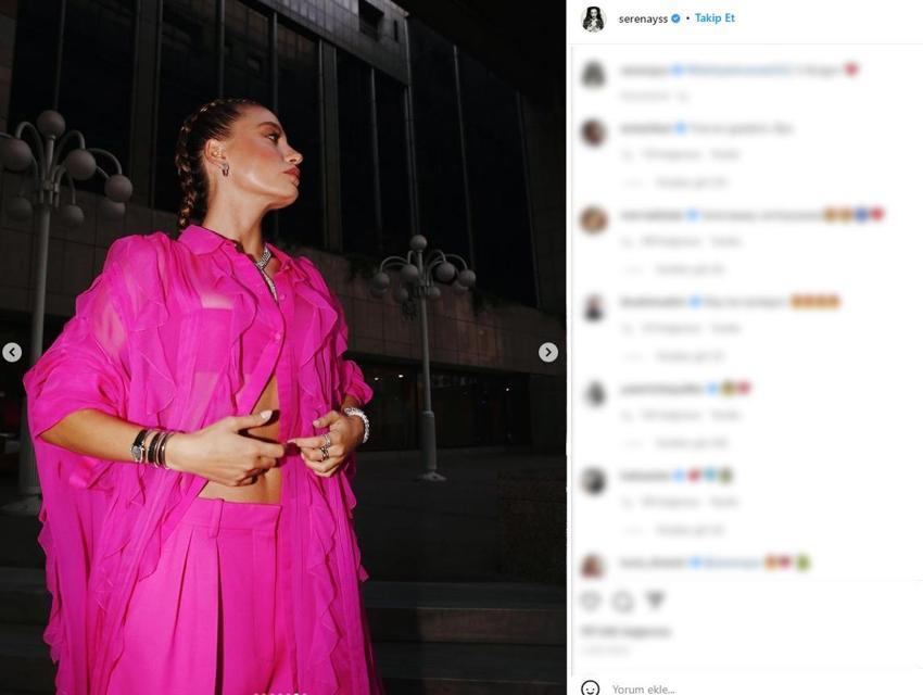 Pembe kombini çok beğenilmişti! Serenay Sarıkaya'dan olay poz: 'Semt oturuşunu sizden öğrenecek değiliz' 