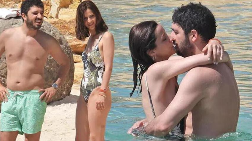 İrem Helvacıoğlu ve Yolaç Özcan denizde birbirini öpmeye doyamadı!