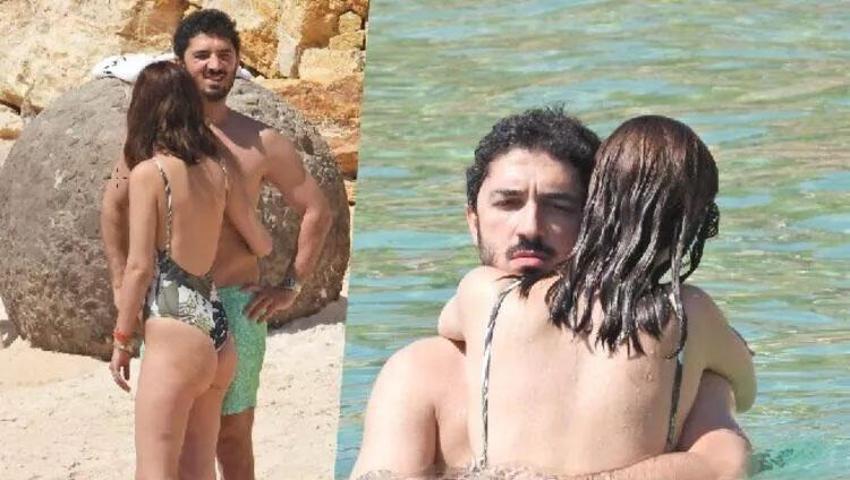 İrem Helvacıoğlu ve Yolaç Özcan denizde birbirini öpmeye doyamadı!